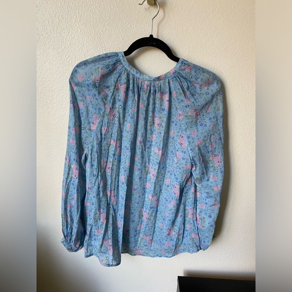 Spell Women’s Dolly Blouse in Dusty Blue Size XXS Floral BOHO Romantic Top - Picture 4 of 7